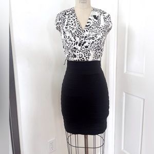 Express Animal Print Silky Fabric Bandage Skirt Bodycon Dress